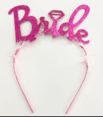Fuşya Renk Bekarlığa Veda İtalik Yazı Alyanslı Bride Taç - 1