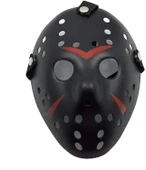 Siyah Renk Kırmızı Çizgili Tam Yüz Hokey Jason Maskesi Hannibal Maskesi - 4