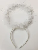 Beyaz Otrişli Dantel Tüllü Peri Kanadı ve Peri Tacı Seti 45x40 cm - 3