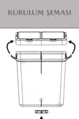 2'li Banyo Seti BPA Free 80 Litre Çamaşır Sepeti Katlanır Sele - 6