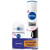 Nivea Invisible Clear Black White Kadın Deodorant Sprey 150 ml + Roll-On 25 ml - 1