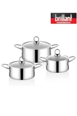 Çelik Tencere Set 6 Parça 12/14/16 cm Isınmaz Kulp ALGENİP thumbnail 1