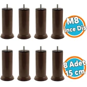 Mobilya Metal Yatak Kanepe Baza Koltuk Orta Destek Ayağı M8 Civata Kahverengi Metal Ayak 15 Cm 4 Adet thumbnail 1