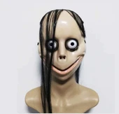 Korkunç Ürpertici Uzun Saçlı Momo Maskesi 24x16 cm - 1