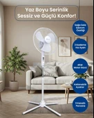 Bright Elegance Be-4116 16" Katlanabilir Ayaklı Standlı Vantilatör Beyaz - 1