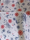 Tek Kişilik Kapitoneli Çapa Desenli Çok Amaçlı Örtü Pike - 160X220 cm - 2