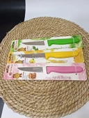 Sürbisa 3'lü Set 61004 Sebze Bıçağı Pembe Sarı Yeşil thumbnail 7