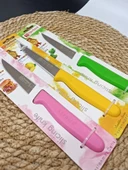 Sürbisa 3'lü Set 61004 Sebze Bıçağı Pembe Sarı Yeşil thumbnail 5