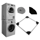 Çamaşır Makinesi Kurutma Makinesi İstifleme Birleştirme Kiti, Gri-Inox Modeller ile Uyumlu thumbnail 1