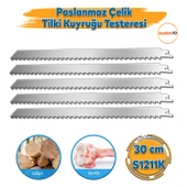 Tilki Kuyruğu Kurban Et Kemik Kesme Testeresi 5 Adet Çelik Bıçak Buz Kesme Bıçağı Ağzı Ucu 30 cm - 1