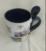 Bardak Kupa Kaşıklı Kulplu Seramik Türkiye Yazılı Meşrubat Su Kahve Bardağı 340 ml Antalya Görselli - 3