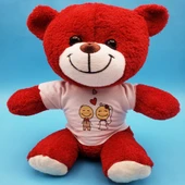 Gelin Damat Çift Baskılı Tişörtü Kırmızı Ayı - 1