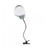 2.5X130 Mm 5X24 Mm Led Aydınlatmalı Büyüteç Masa Üstü Metal Hortum Mandallı Mg15124-C - 2