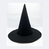 Siyah Renk Keçe Cadı Şapkası 35x38 cm - 1