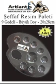 Şeffaf Resim Paleti Plastik 6 Adet Godeli Ressam Paleti Boyama Paleti Akrilik Boya Guaj Boya Suluboya - 3