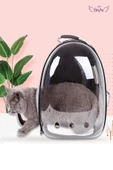 Ksburda Elips Kedi Taşıma Çantası Mavi El Ve Sırt Çantası 6 Hava Kanalı 2 Fileli Cep Kedi Taşıma Çantası - 1