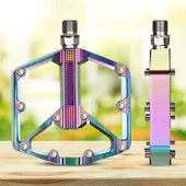XBYC 1818 Rainbow Alüminyum Rulmanlı Bisiklet Pedalı Ultra Hafif Freeride Platform Pedal thumbnail 6
