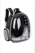 MİKOPET Siyah Şeffaf Astronot Kedi Köpek Taşıma Sırt Çantası 45x36x25-siyah - 5