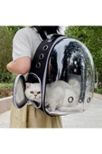 ESNASTORE Elips Kedi Taşıma Çantası Siyah El Ve Sırt Çantası 6 Hava Kanalı 2 Fileli Cep Kedi Taşıma Çantası - 1