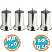 Mobilya Metal Kanepe Puf Baza Koltuk Orta Destek Ayağı M8 Civata Krom Metal Ayak 10 Cm 4 Adet thumbnail 1