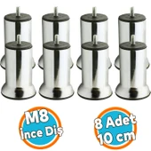 Mobilya Metal Kanepe Puf Baza Koltuk Orta Destek Ayağı M8 Civata Krom Metal Ayak 10 Cm 4 Adet thumbnail 1