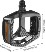 XBYC 1809 Bilyalı Bisiklet Pedalı MTB Alüminyum Alaşımlı Reflektörlü Pedal Siyah Renk - 5
