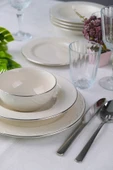 Porser Zincir Platin Yaldız Yemek Takımı 6 Kişilik 24 Parça ZNC24YKPLT - 1