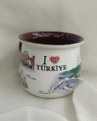 Bardak Kupa Seramik Kulplu 200 ml Yöresel Meşrubat Su Kahve Bardağı Antalya Görselli - 4