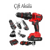 Değiştirilebilir Başlıklı Akülü 5'li Set 20 V 2.0 Ah Taşlama Matkap Dekubaj Testere Pala Top Şişirme - 8