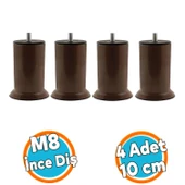 Mobilya Metal Yatak Kanepe Baza Koltuk Orta Destek Ayağı M8 Civata Kahverengi Metal Ayak 10 Cm 4 Adet thumbnail 1