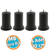 Mobilya Yatak Metal Kanepe Baza Koltuk Orta Destek Ayağı M8 Civata Siyah Metal Ayak 10 Cm thumbnail 1