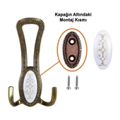 Seçil Antik Sarı Metal Portmanto Vestiyer Duvar Dolap Elbise Mobilya Kapı Askısı Askılığı Askılık - 4