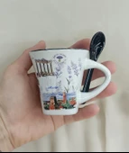 Bardak Kupa Seramik Kulplu 100 ml Yöresel Meşrubat Su Kahve Bardağı Antalya Görselli - 2