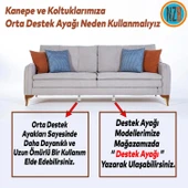 Mobilya Metal Kanepe Yatak Baza Koltuk Orta Destek Ayağı M8 Civata Beyaz Metal Ayak 10 Cm 4 Adet - 2