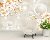 3D Soft Pembe Çiçek Duvar Kağıdı Baskı thumbnail 6