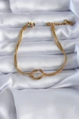 316L Çelik Gold Renk Düğüm Model Kadın Bileklik - TJ-BB5584 - 1
