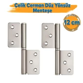 Yönsüz Cerman Çerman Alüminyum Kapı Menteşesi 2 Adet 2 li Kolay Montaj Dayanıklı Saten 12 cm Menteşe - 1