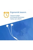 TAUE101WT Kablolu Kulak İçi Mikrofonlu Kulaklık (3,5mm jack) (Ramwhite Türkiye Garantili) Beyaz - 5