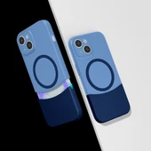 Apple iPhone 15 Kılıf M-Safe Şarj Özellikli Mıknatıslı Zore Duble Kapak - 5