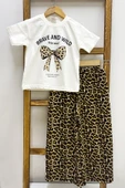 KIZ ÇOCUK YAZLIK İKİLİ TAKIM LEOPAR BASKILI B46 thumbnail 2