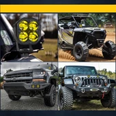 Off Road Ve Arazi Aracı 3 inç Amber Sarı Renk Çalışma Ve Sis Lambası 2 ADET - 4