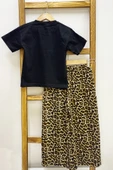 KIZ ÇOCUK YAZLIK İKİLİ TAKIM LEOPAR BASKILI B46 thumbnail 6