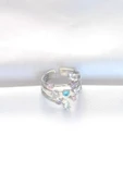 Renkli Zirkon Taşlı Silver Renk Ayarlanabilir Yüzük - TJ-BYK3127 - 2