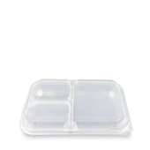3 Bölmeli Kapaklı Kebap Kabı - 25 Adet - 1