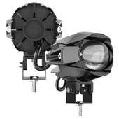 Motosiklet Led Lazer Sis Farı 2 ADET Delici Modifiye Beyaz Sarı Çift Renk 12-80 Volt - 3