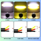 Motosiklet Scooter Mini Sis Farı Set Delici Işık Beyaz Sarı Metal Kasa 12V/24V Led Işık - 4