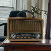 Nostaljik Görünümlü USB SD AUX Bluetooth Destekli Solar Panelli Şarjlı + Pilli Radyo RT-834 - 1