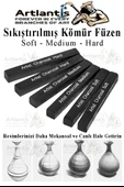Sıkıştırılmış Kömür Füzen ve A3 Eskiz Defteri 1 Paket Siyah Kare Press Kömür Füzen Yassı Çizim Gölgelendirme Grafit - 5