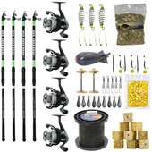 YekOutdoor Full Çeşit 4'lü Okuma Göl Seti Kendo Suro Surf 420cm 100-200gr Olta Kamışı&Okuma Revenger RV-55 FD Olta Makinesi - 1