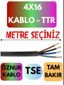 Öznur 4X16 TTR Kablo Metre Seçenekli (Siyah) - 1